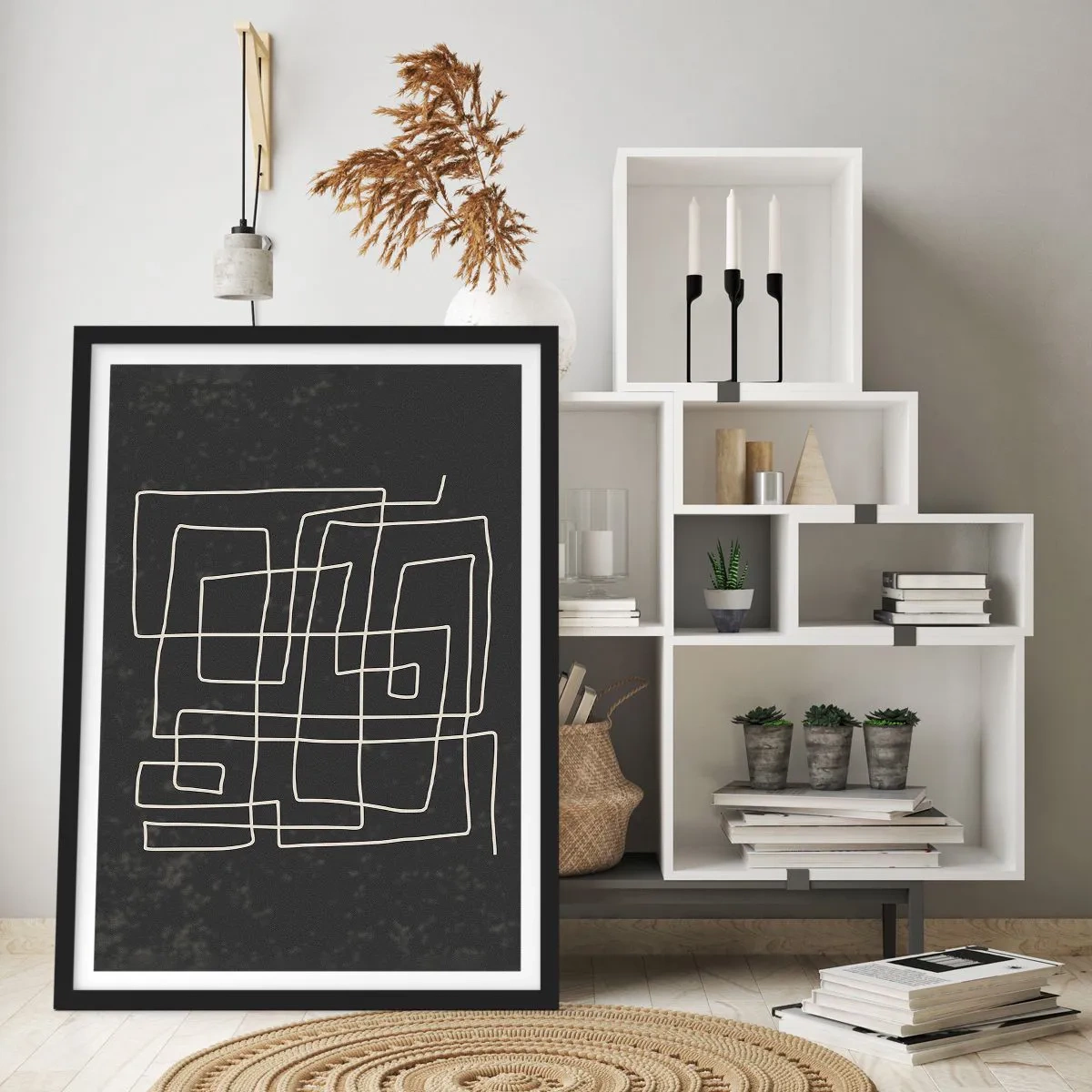 Poster in einem schwarzem Rahmen - Nicht so einfach - 40x50 cm