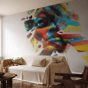 Fototapete Premium Canvas - Eine bunte Persönlichkeit - Abstraktion, Stück, Grafik - 350x256 cm