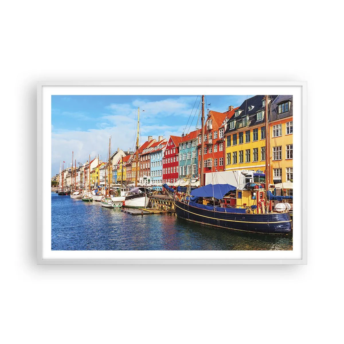 Poster in einem weißen Rahmen - Fröhlicher Kai - 91x61 cm