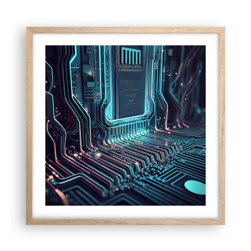 Poster in einem Rahmen aus heller Eiche - Ich denke nur… - 50x50 cm