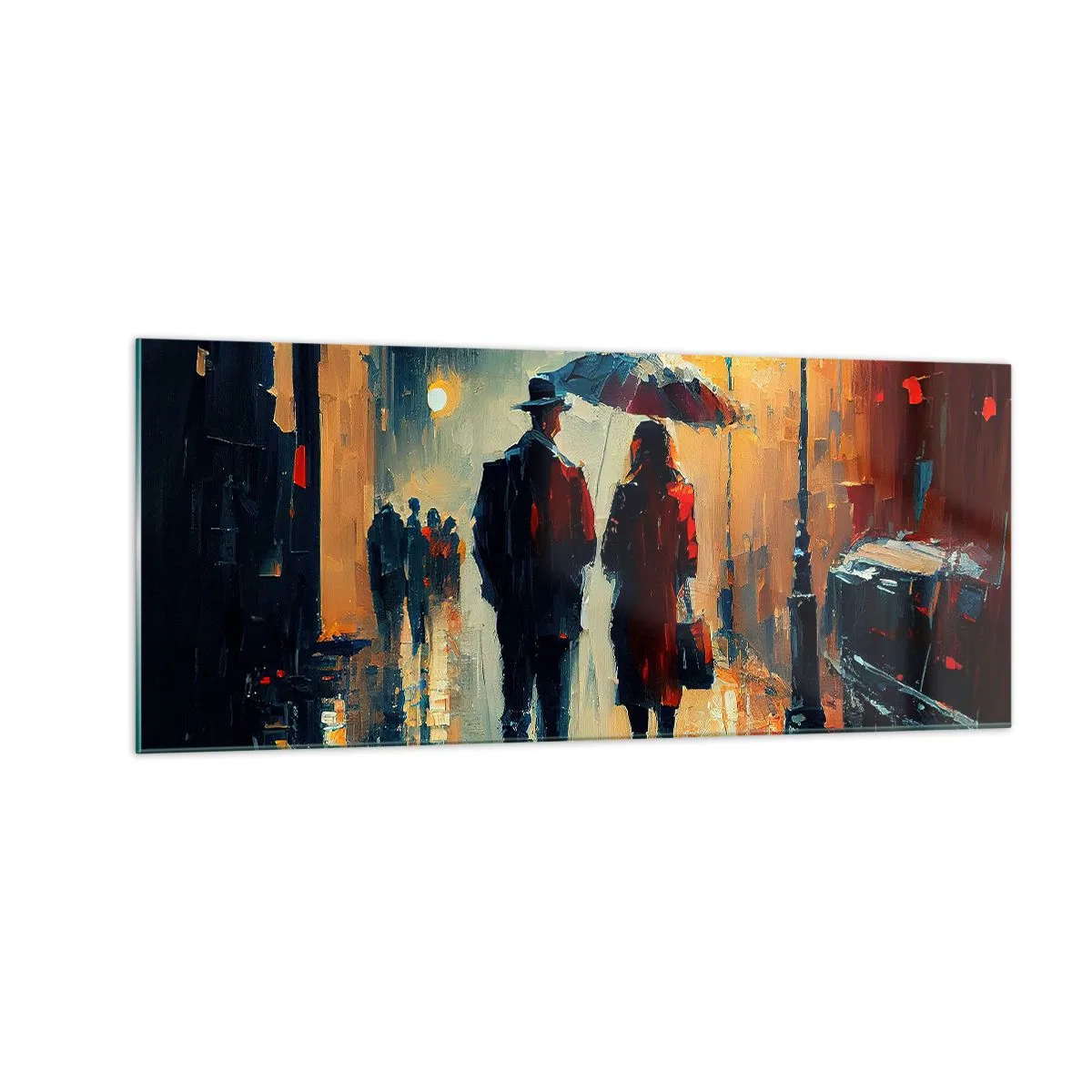 Glasbild - Bild auf glas - Urbane Liebesgeschichte - 100x40 cm