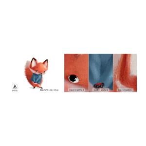 Fototapeten Muster Premium Sand - Steht mir das gut? - Für Kinder, Fuchs, Märchen - 100x30 cm