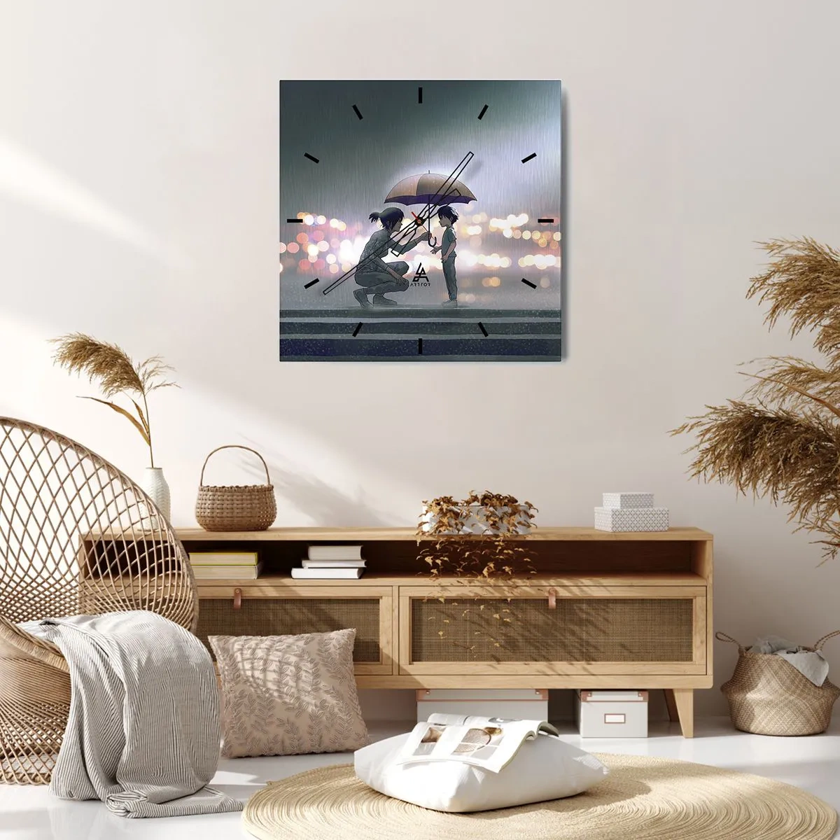 Wanduhr - Glasuhr - Und jetzt ist alles in Ordnung - 40x40 cm