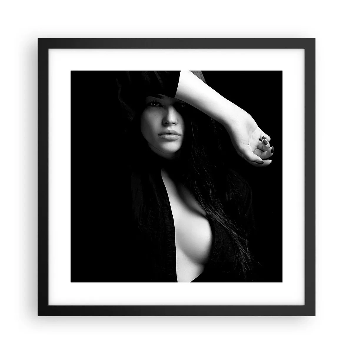 Poster in einem schwarzem Rahmen - Schule der Verführung - 40x40 cm