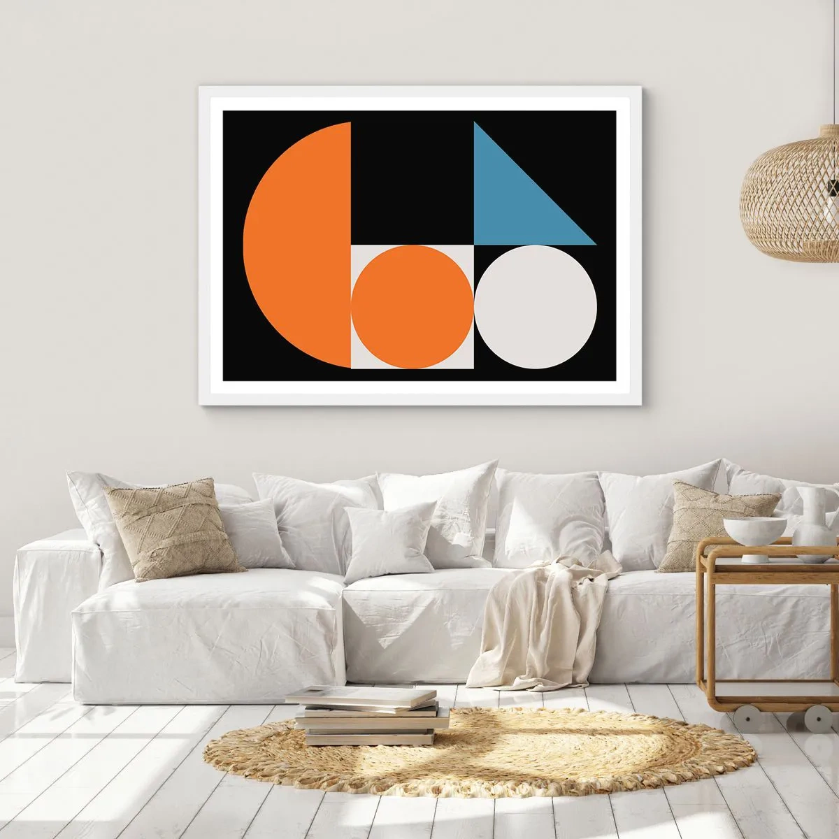 Poster in einem weißen Rahmen - Bebilderte Anordnung - 100x70 cm