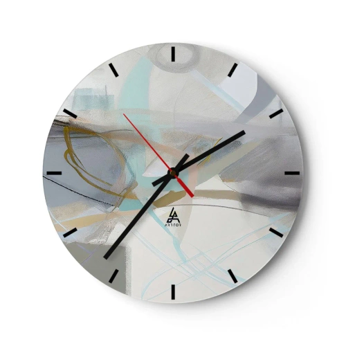 Wanduhr - Glasuhr - Neblige Abstraktion - 40x40 cm