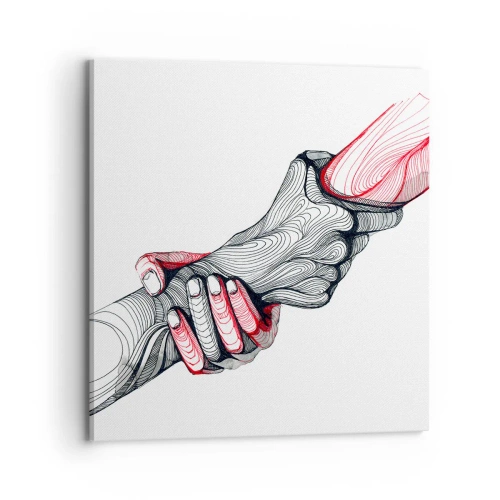 Bild auf Leinwand - Leinwandbild - Sie sind in guten Händen - 70x70 cm