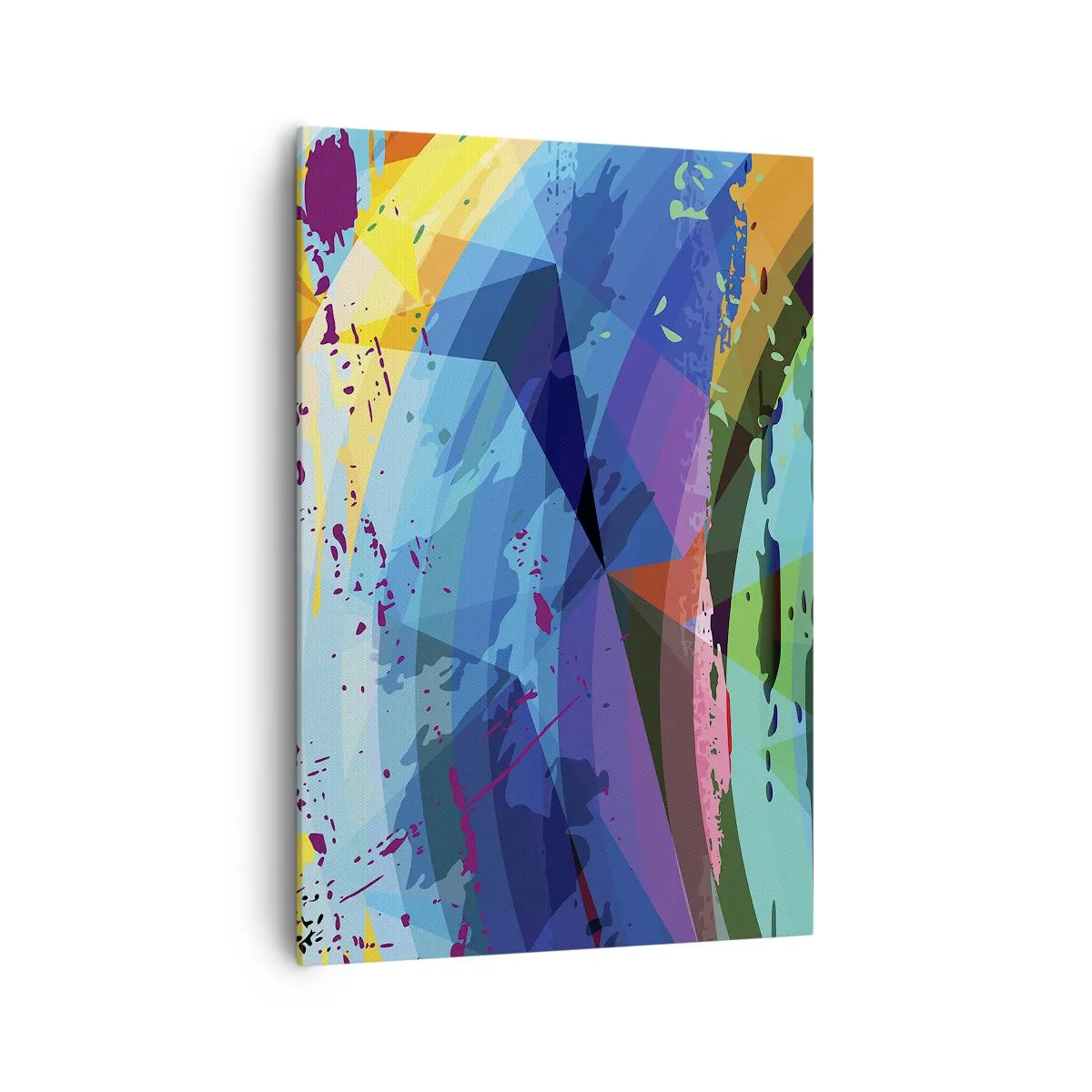 Bild auf Leinwand - Leinwandbild - Bunte Abstraktion in dynamischen Mustern und Formen - 70x100cm - Farbenfroher Schwindel - Moderne Wanddekoration für Wohnzimmer und Schlafzimmer ARTTOR