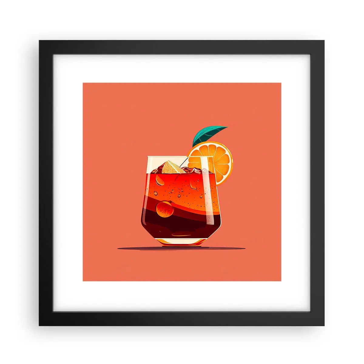 Poster in einem schwarzem Rahmen - Sommerliche Erfrischung - 30x30 cm