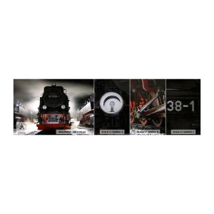 Fototapetenmuster Standard Eco - Er steht und keucht, seufzt und pustet - Dampflokomotive, Bahnhof, Automobil - 100x30 cm