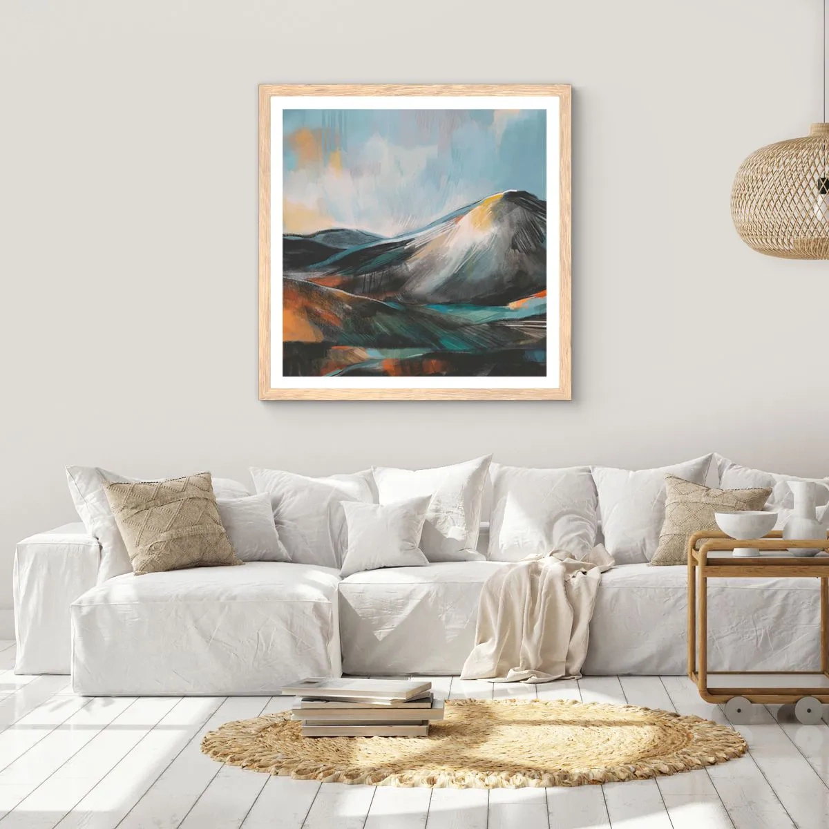 Poster in einem Rahmen aus heller Eiche - Roh und schön - 30x30 cm