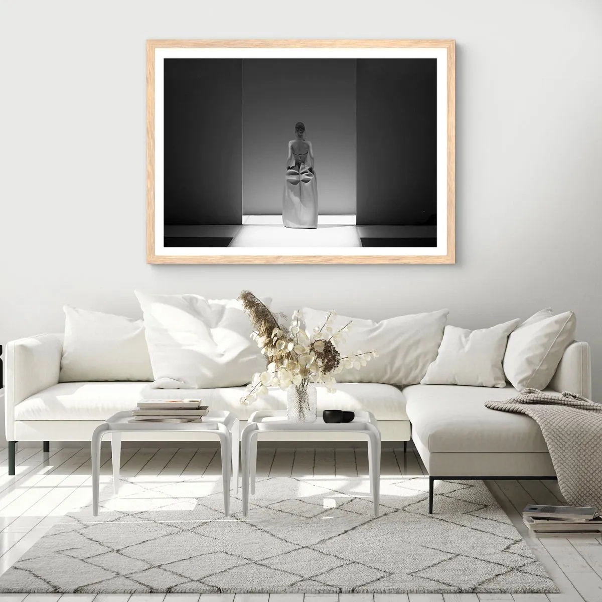 Poster in einem Rahmen aus heller Eiche - Raffinierte Einfachheit - 91x61 cm