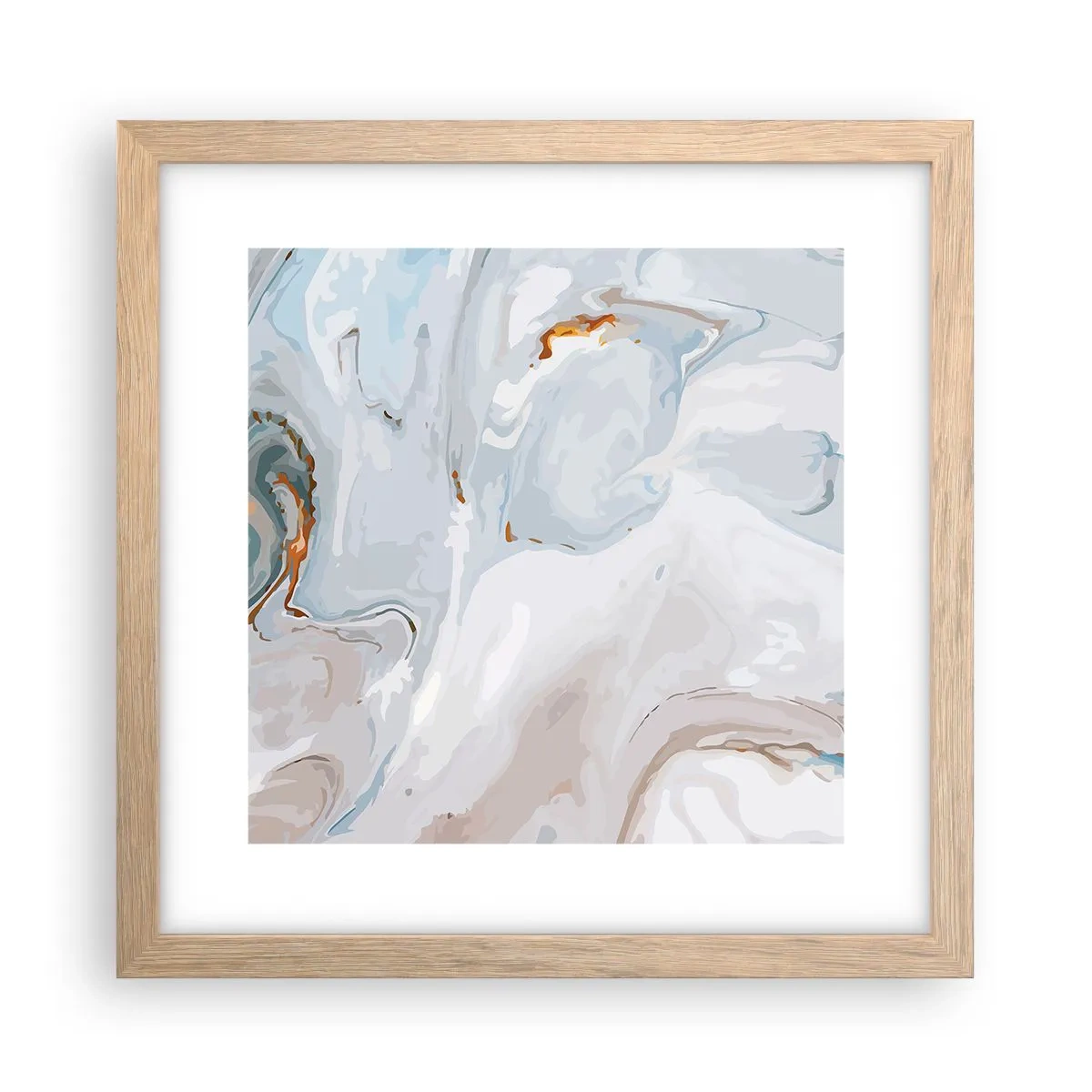 Poster in einem Rahmen aus heller Eiche - Das Weiß wird erhoben - 30x30 cm