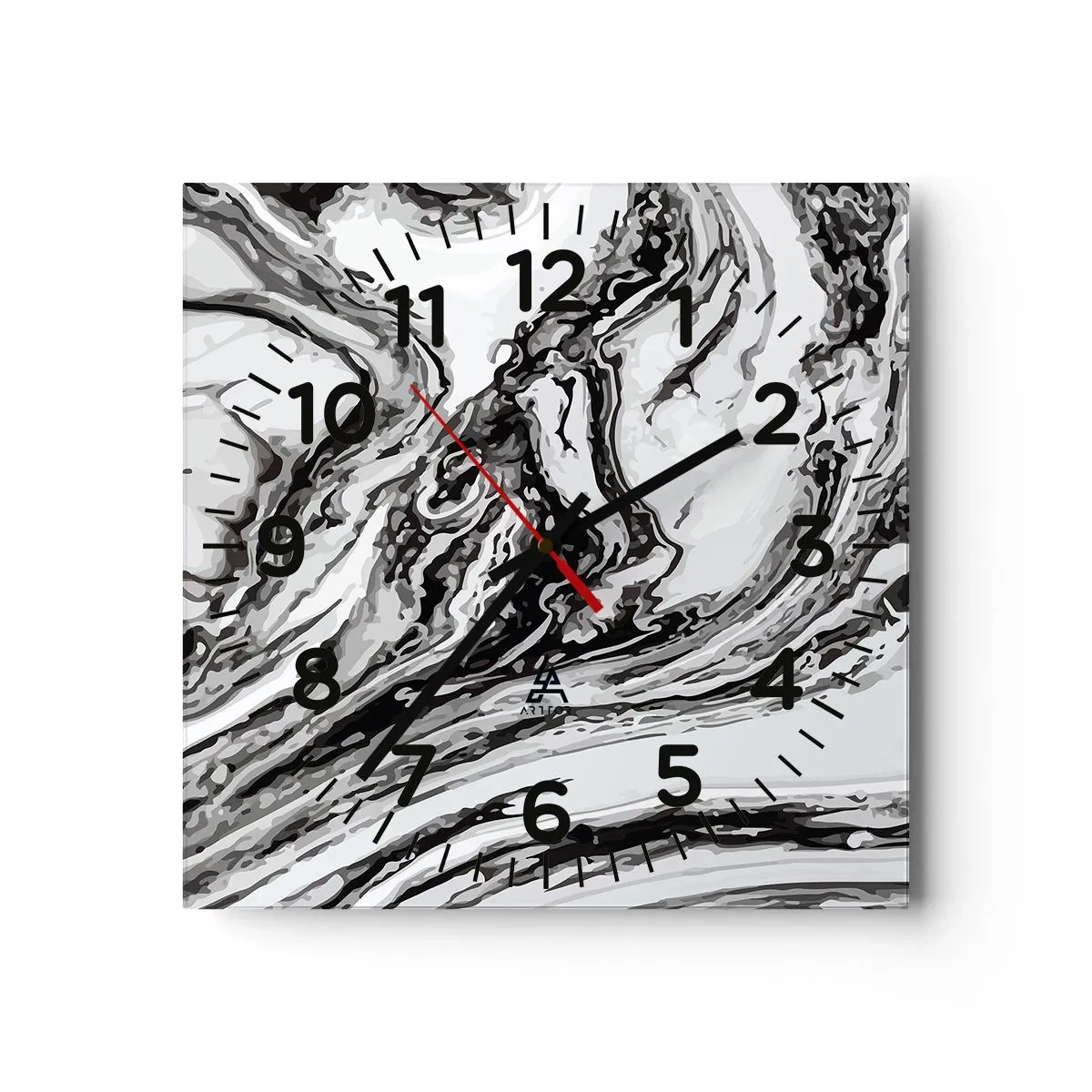 Wanduhr - Glasuhr - Am Anfang war Chaos - 40x40 cm