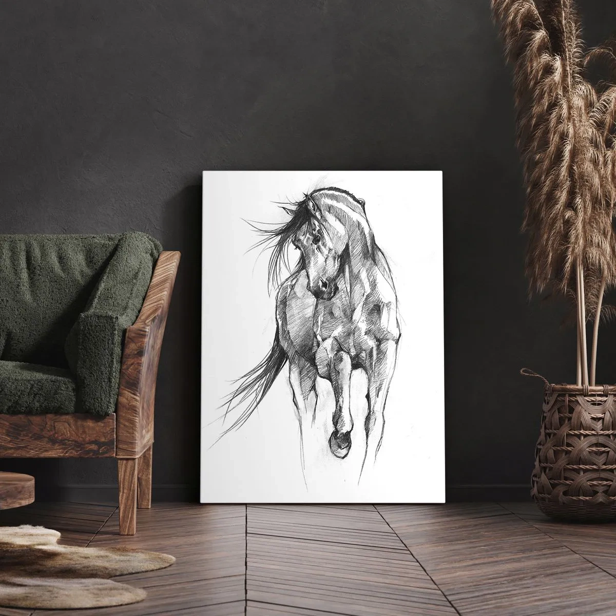 Bild auf Leinwand - Leinwandbild - Im anmutigen Trab - 55x100 cm