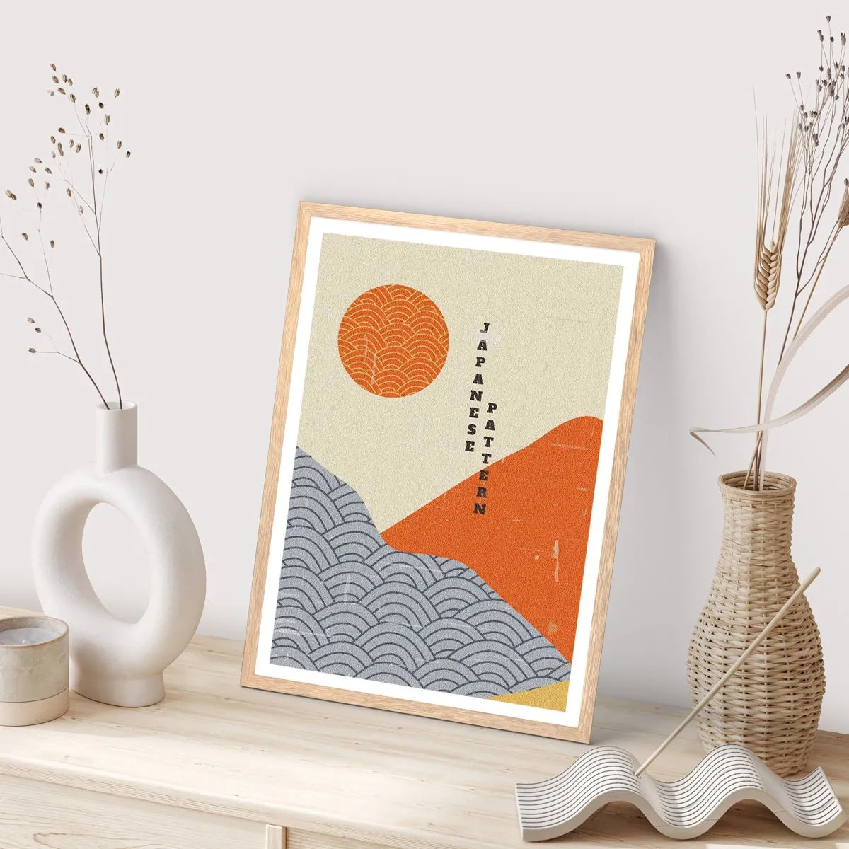 Poster in einem Rahmen aus heller Eiche - Im japanischen Geist - 40x50 cm