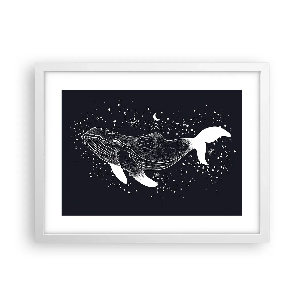 Poster in einem weißen Rahmen - Im Ozean des Universums - 40x30 cm