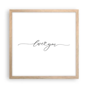 Poster in einem Rahmen aus heller Eiche - Schwarz auf weiß - 40x40 cm