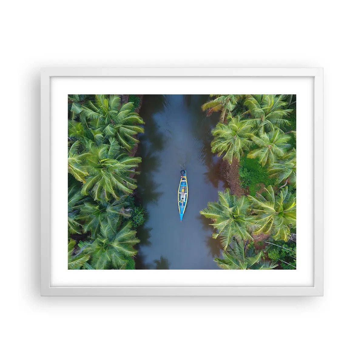 Poster in einem weißen Rahmen - Auf einem tropischen Pfad - 50x40 cm