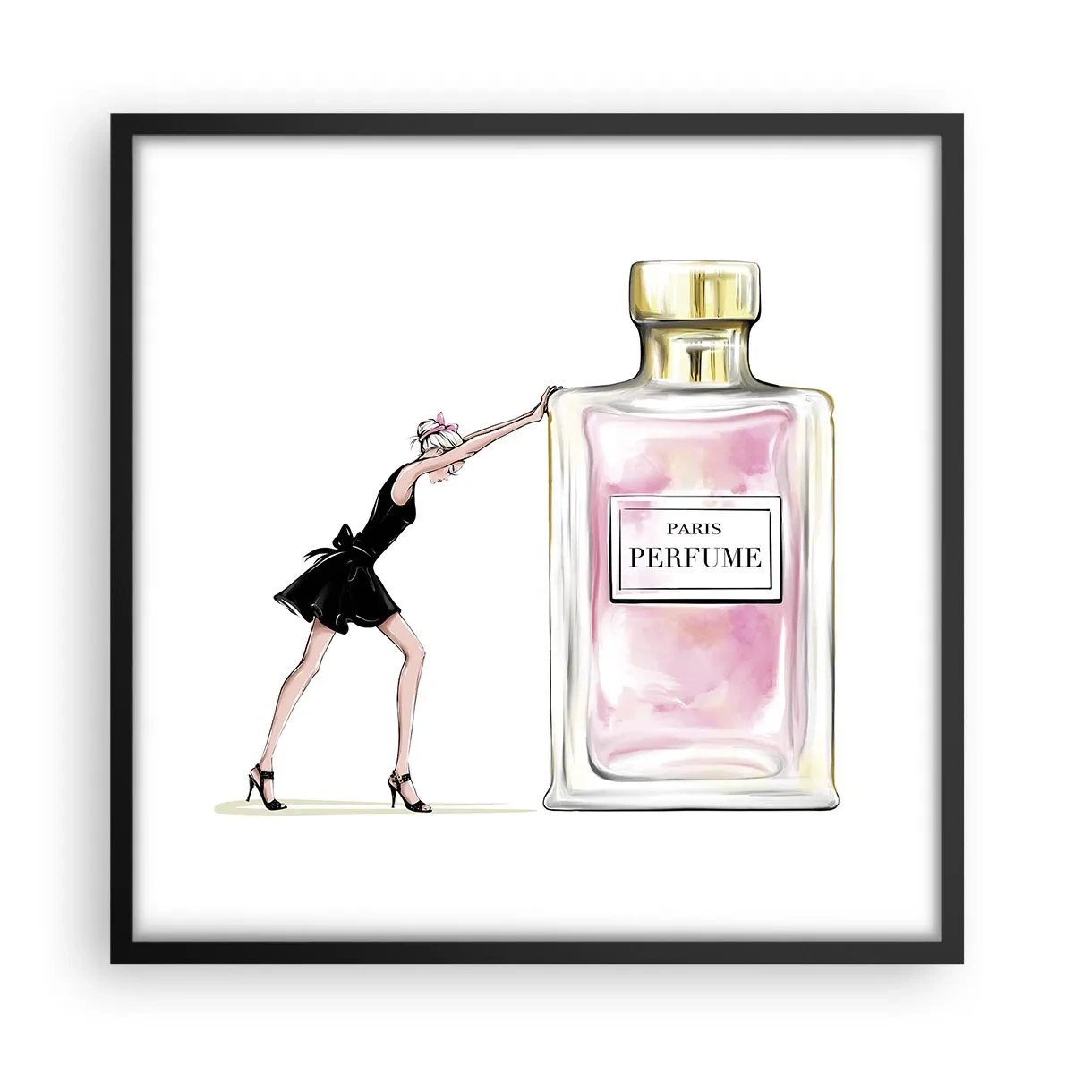 Poster in einem schwarzem Rahmen - Essenz der Weiblichkeit - 50x50 cm