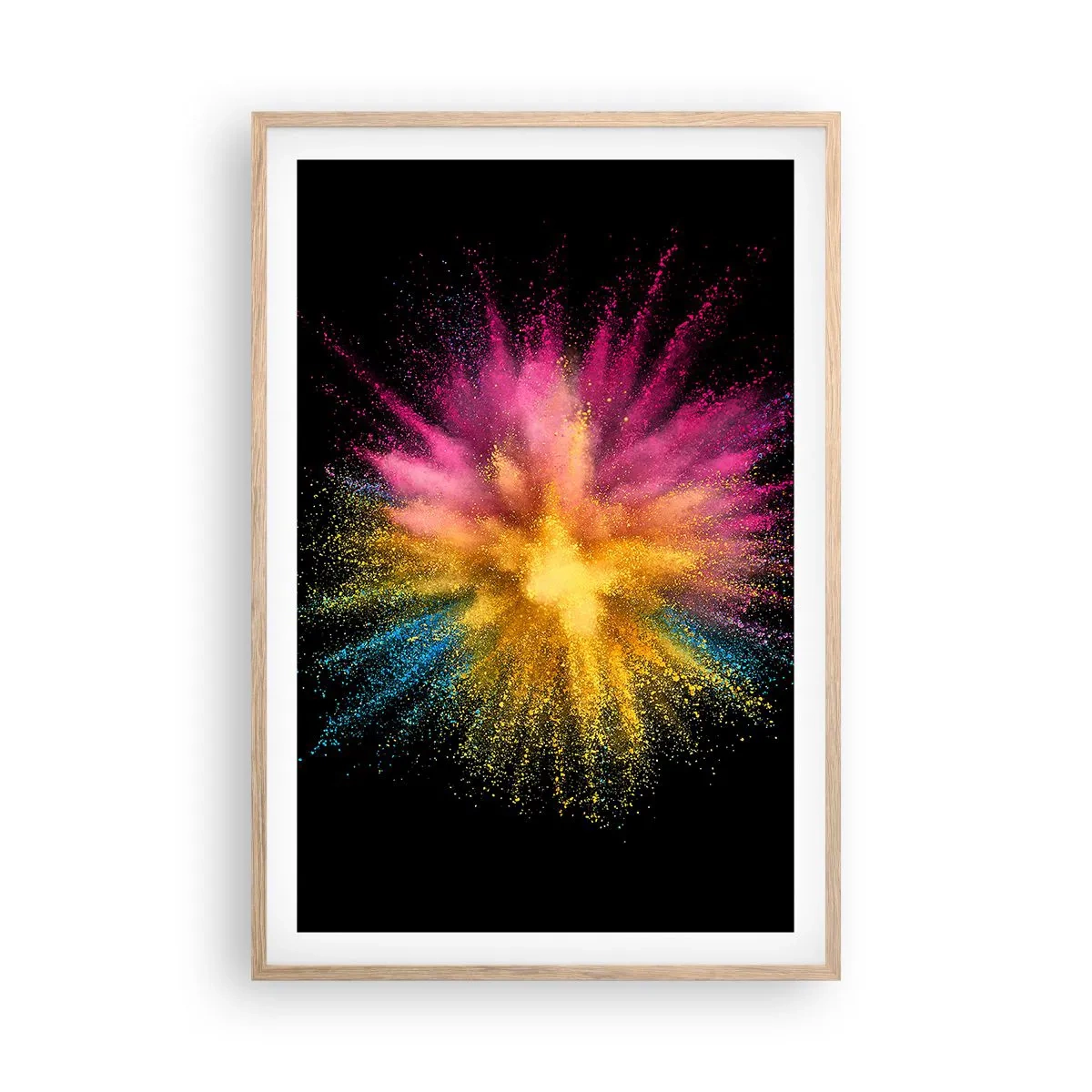 Poster in einem Rahmen aus heller Eiche - Die Geburt der Farben - 61x91 cm