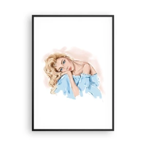 Poster in einem schwarzem Rahmen - Verträumt im Blau - 70x100 cm