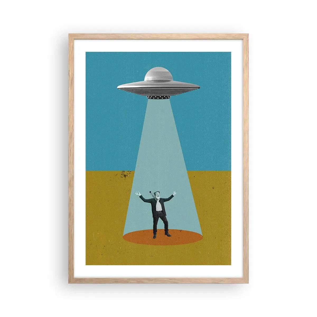 Poster in einem Rahmen aus heller Eiche - Nahe Begegnung - 50x70 cm