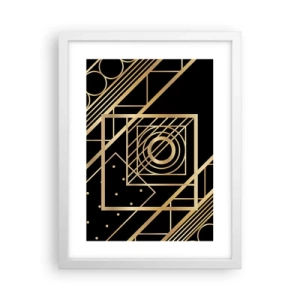 Poster in einem weißen Rahmen - Goldene Geometrie - 30x40 cm