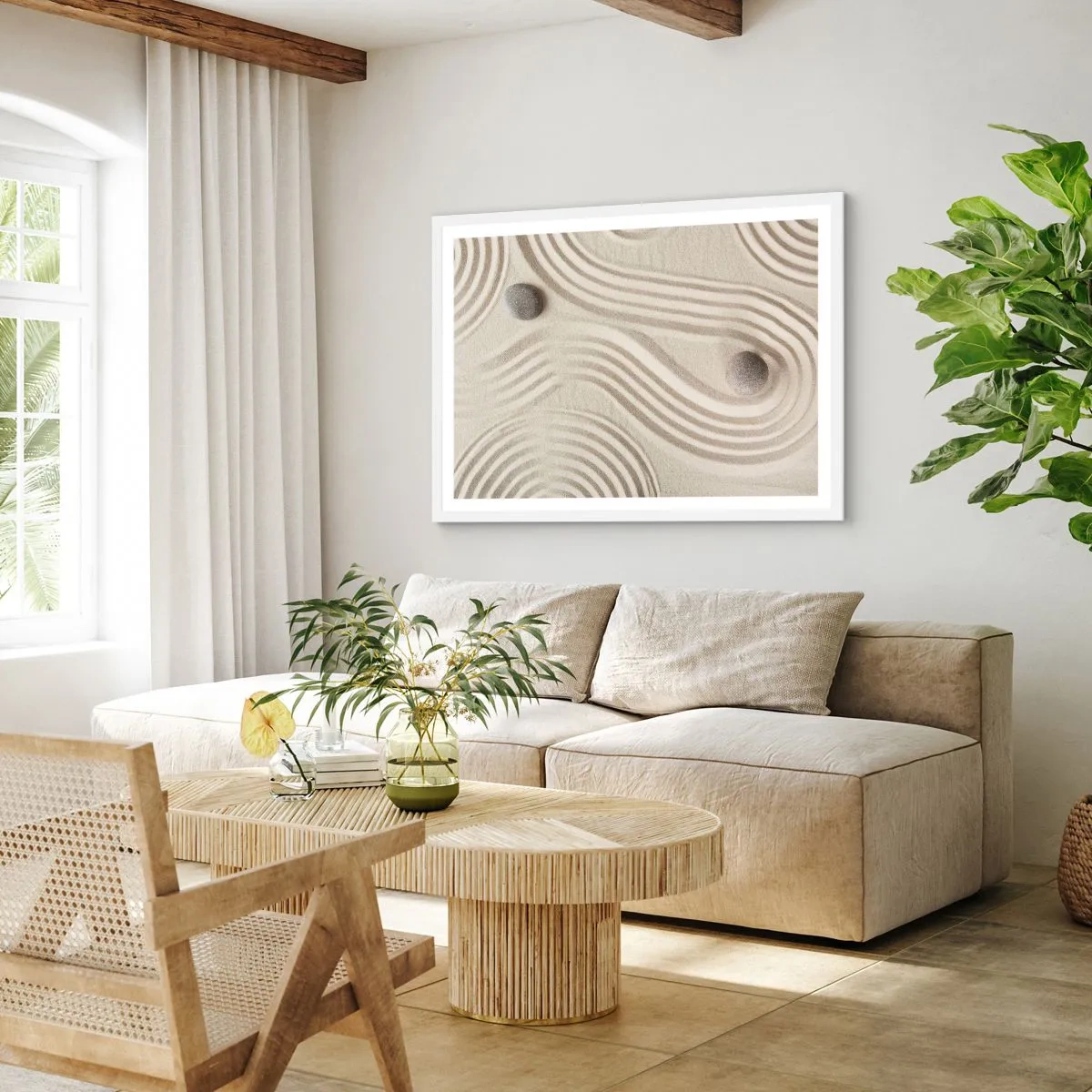 Poster in einem weißen Rahmen - Ein Hauch von Wärme - 50x40 cm