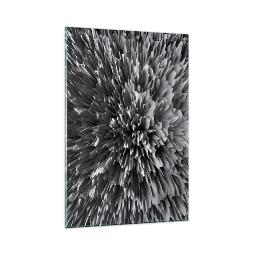 Glasbild - Bild auf glas - Abstrakte Struktur in Grautönen - 80x120cm - Härter kann es nicht werden - Moderne Wanddekoration für Wohnzimmer und Schlafzimmer ARTTOR