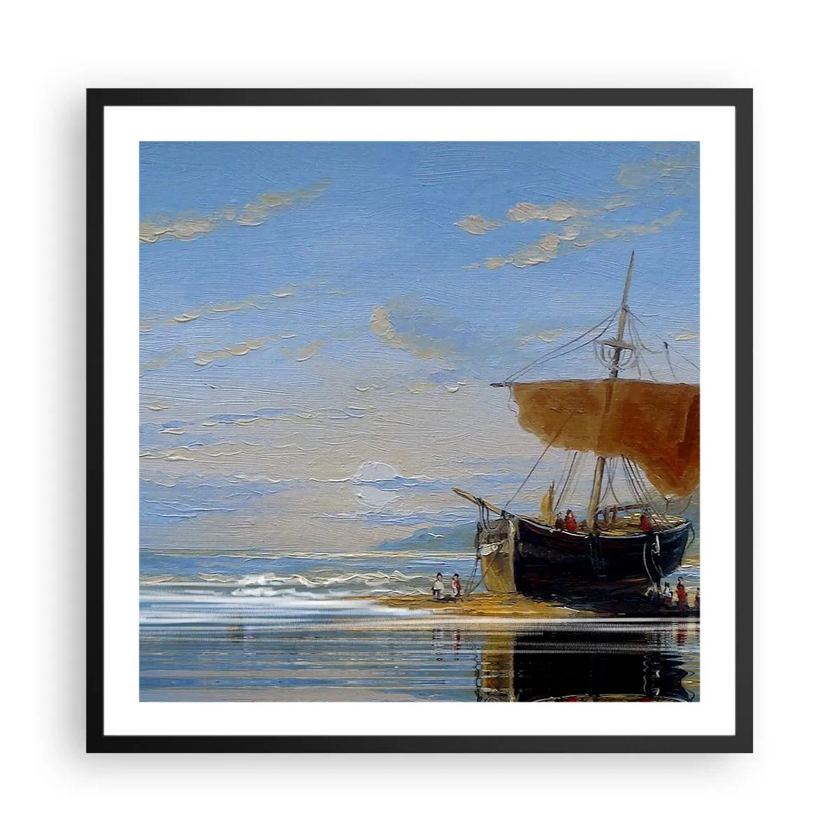 Poster in einem schwarzem Rahmen - Wasser, Land, Luft - 60x60 cm