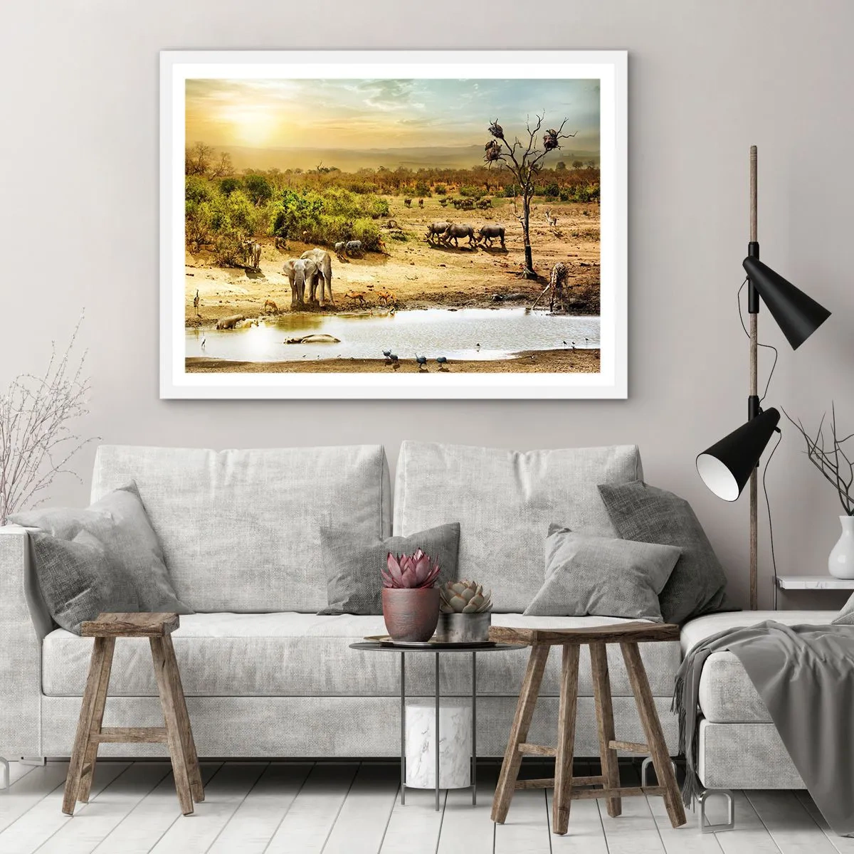 Poster in einem weißen Rahmen - Ein Fluss floss aus Eden ... - 100x70 cm