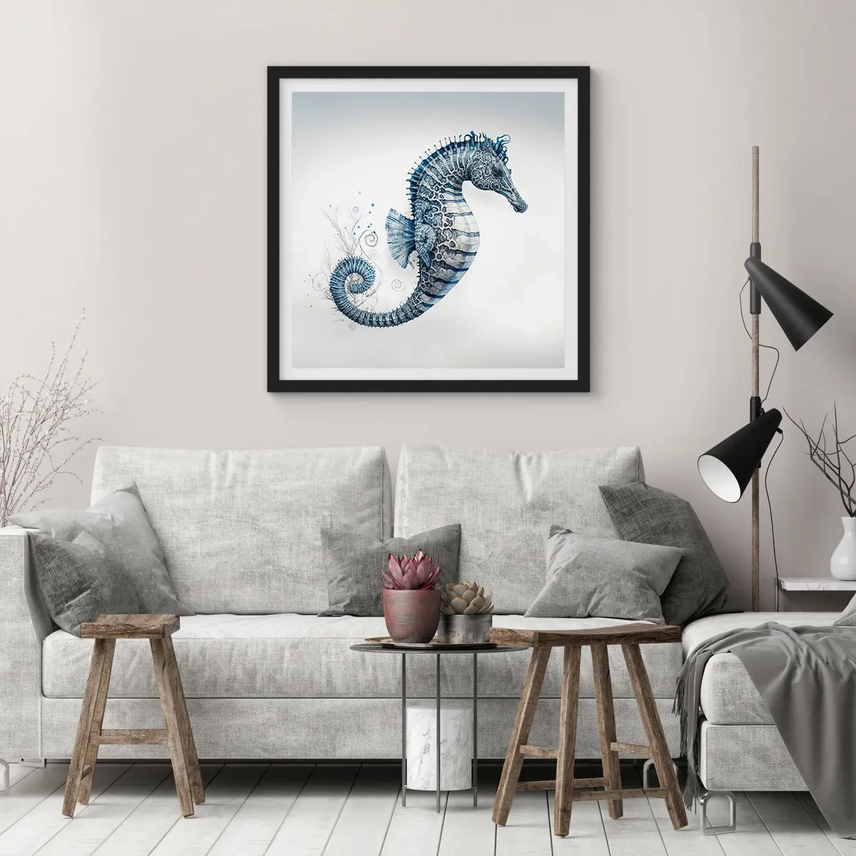 Poster in einem schwarzem Rahmen - Subtiler Witz der Natur - 50x50 cm