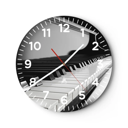 Wanduhr - Glasuhr - Harmonie von Formen und Farben - 40x40 cm