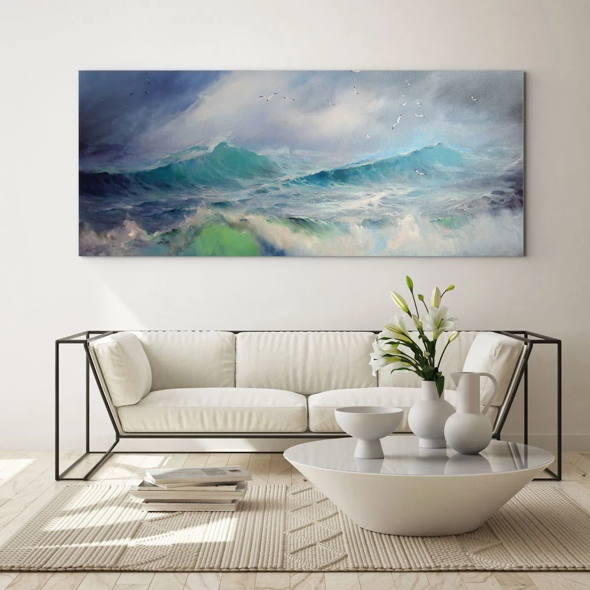 Glasbild - Bild auf glas - Der wind heulte mit Triumph - 90x30 cm