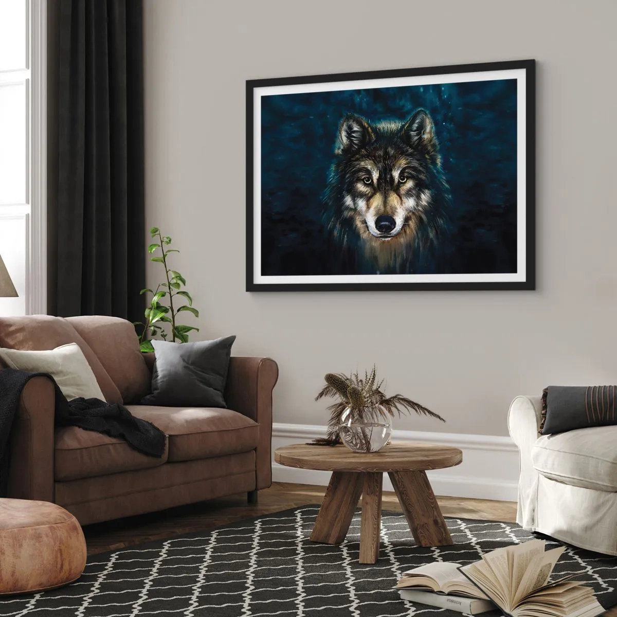 Poster in einem schwarzem Rahmen - Alpha? Und Omega - 50x40 cm