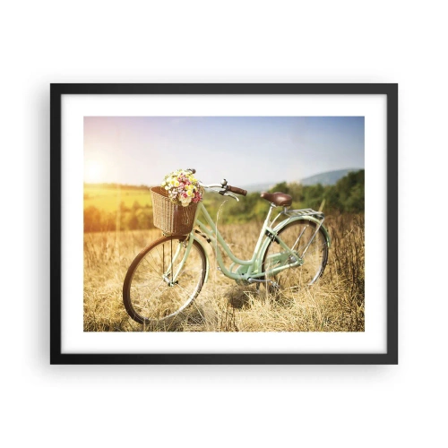 Poster in einem schwarzem Rahmen - Ich bleibe eine Weile hier - 50x40 cm