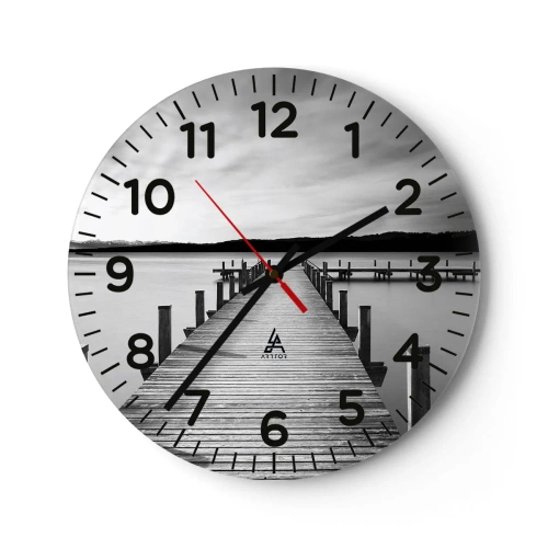 Wanduhr - Glasuhr - An der Wasserstelle - Ruhe - 40x40 cm