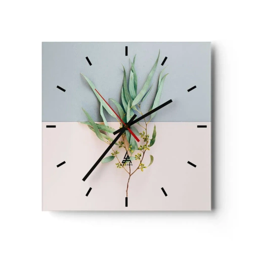 Wanduhr - Glasuhr - Pastellige Subtilität - 40x40 cm