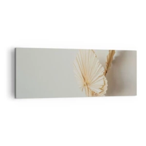 Bild auf Leinwand - Leinwandbild - Getrocknete Palmblätter in minimalistischem Arrangement - 140x50cm - Wenn Sie Erleichterung brauchen - Moderne Wanddekoration für Wohnzimmer und Schlafzimmer ARTTOR