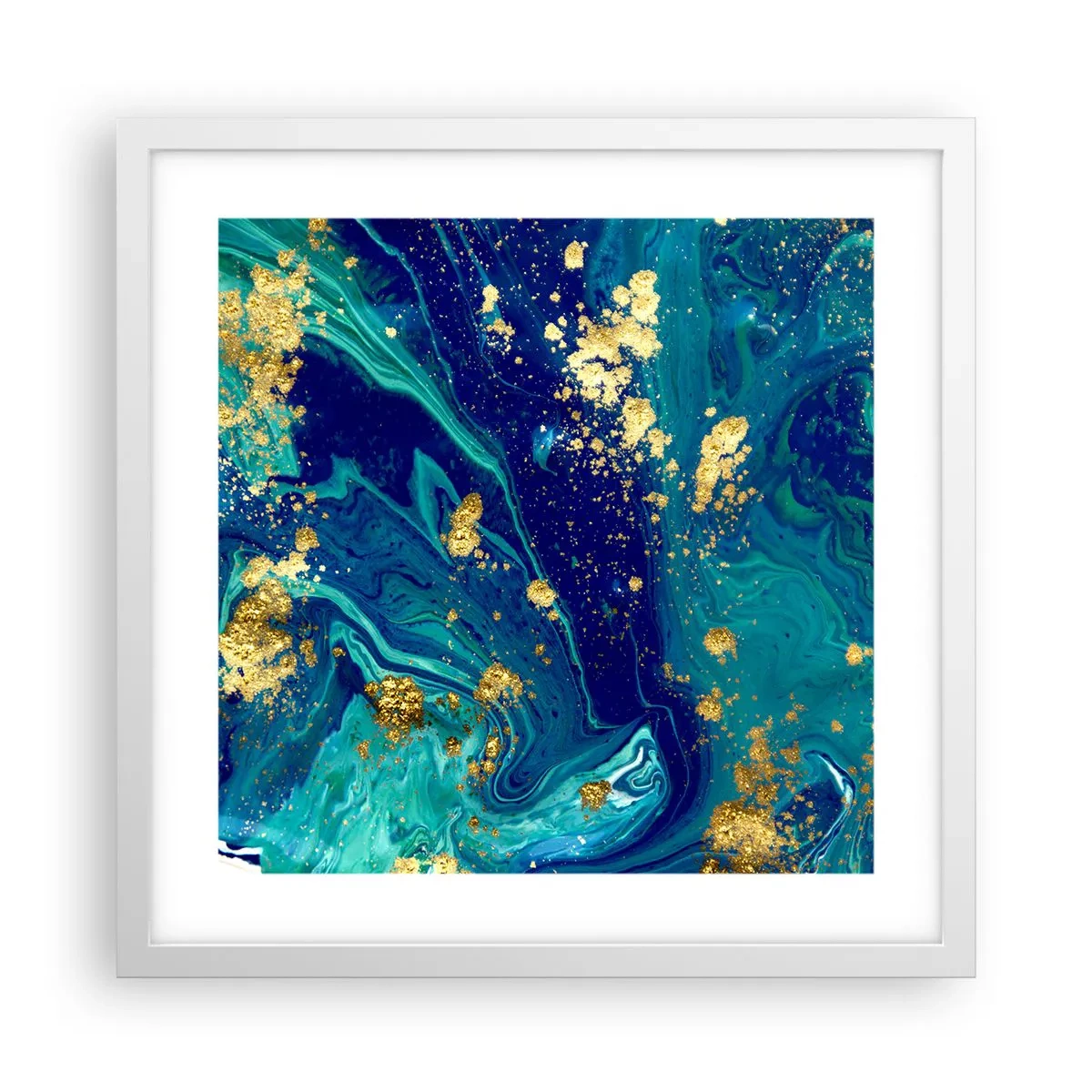 Poster in einem weißen Rahmen - Die Blütenblätter der Sonne - 40x40 cm