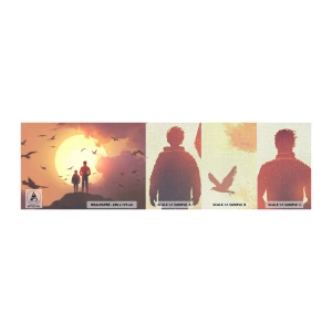 Fototapeten Muster Premium Canvas - Von Angesicht zu Angesicht mit der Sonne - Abstraktion, Fantasie, Stück - 100x30 cm