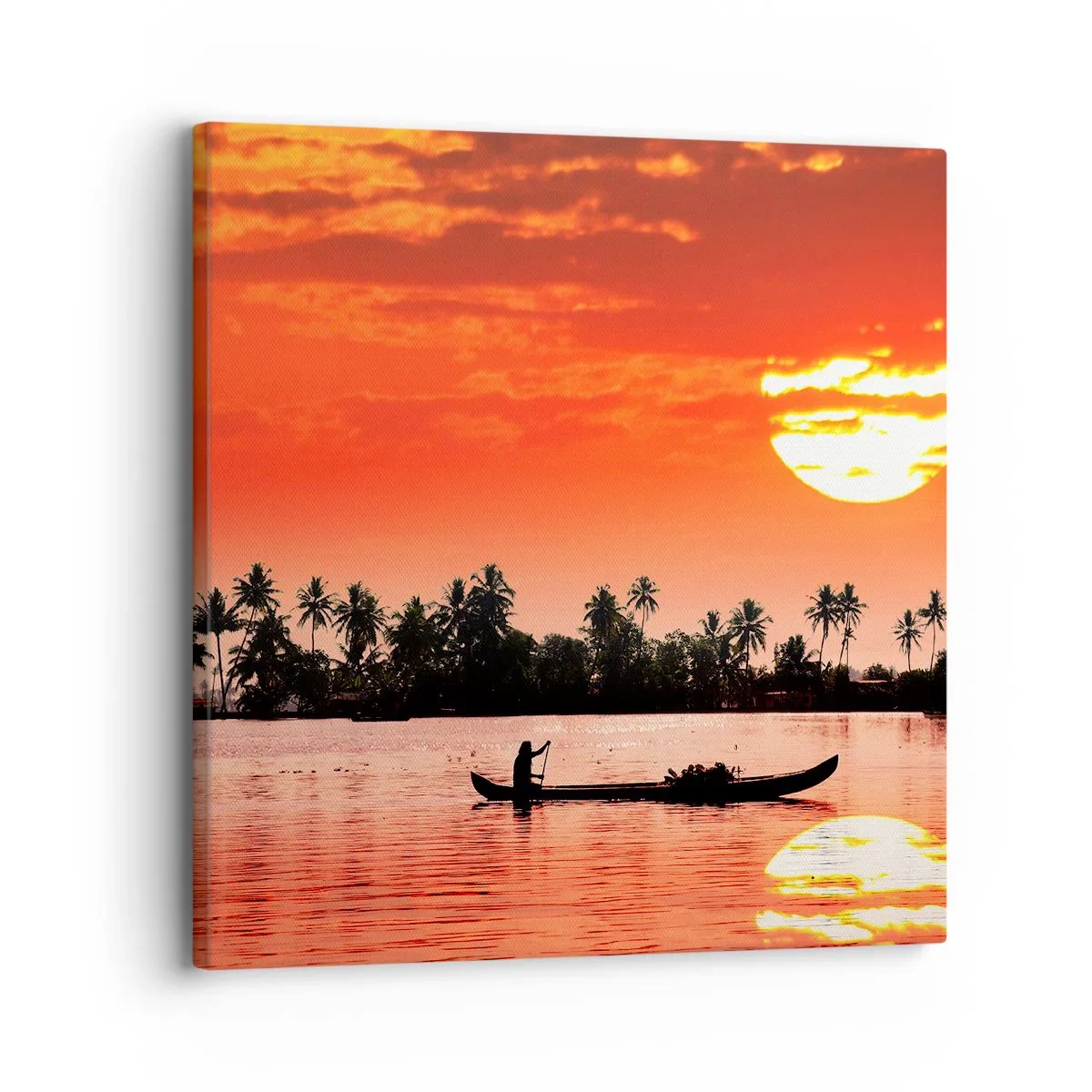 Bild auf Leinwand - Leinwandbild - Die Ruhe der Tropen bei Sonnenuntergang - 30x30 cm