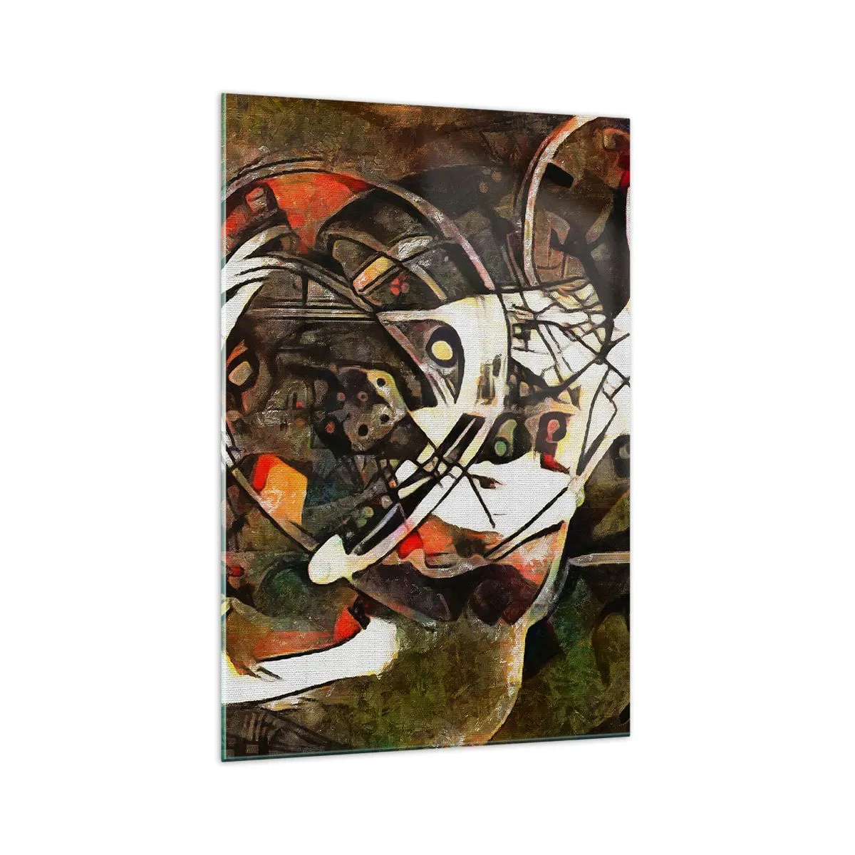 Glasbild - Bild auf glas - Ausdrucksstarke Abstraktion in dunklen Tönen mit dynamischen Linien. - 70x100cm - Hören Sie den Verkehr? - Moderne Wanddekoration für Wohnzimmer und Schlafzimmer ARTTOR