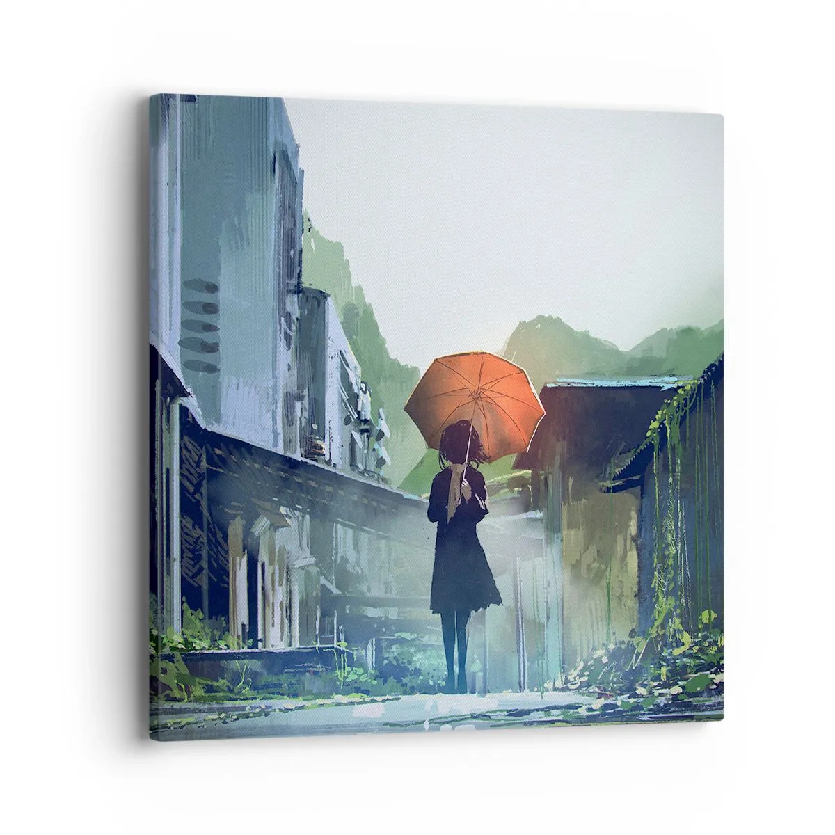 Bild auf Leinwand - Leinwandbild - Belebender Regen - 40x40 cm