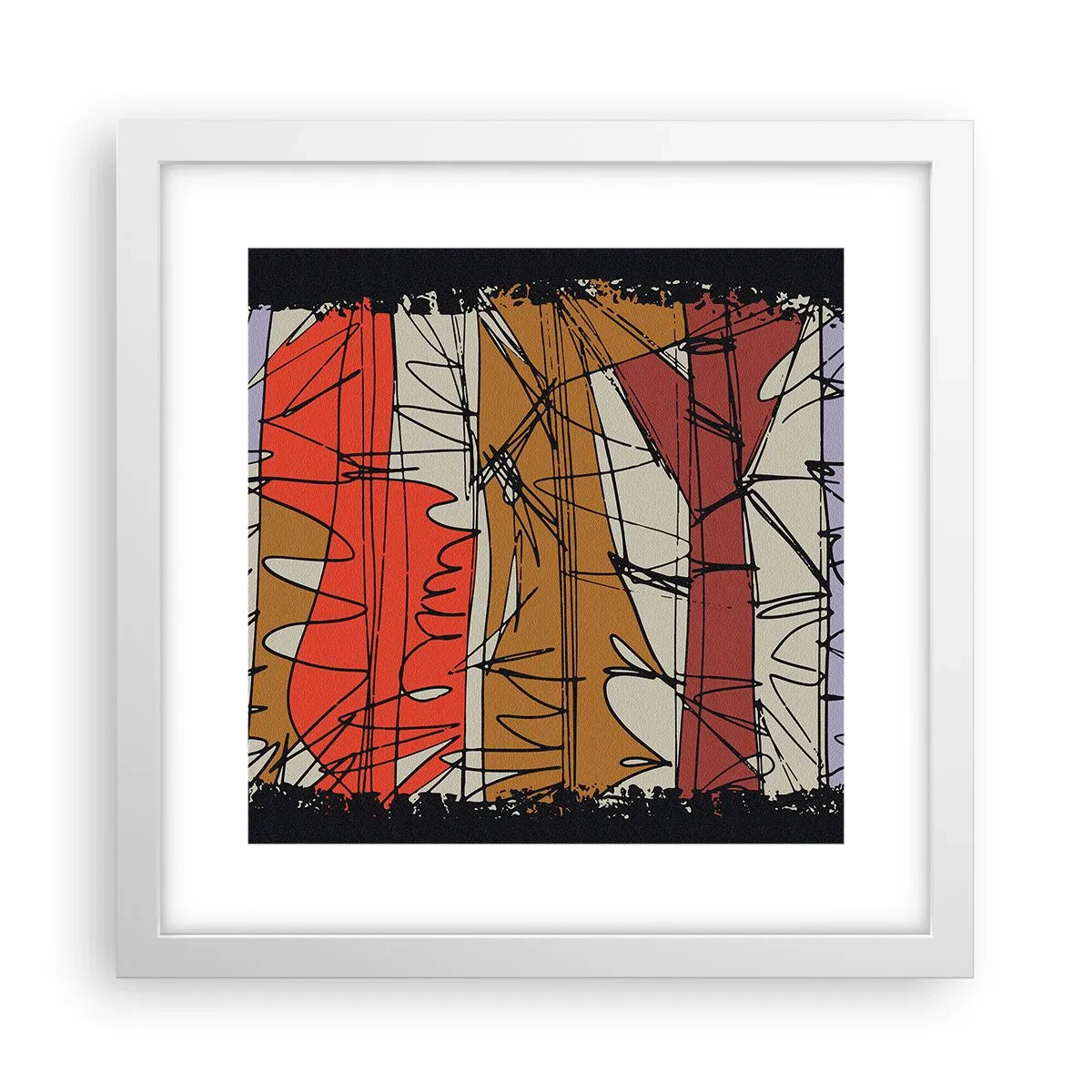 Poster in einem weißen Rahmen - Spontane Komposition - 30x30 cm