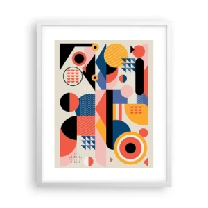 Poster in einem weißen Rahmen - Komposition: Na, los, spiel! - 40x50 cm