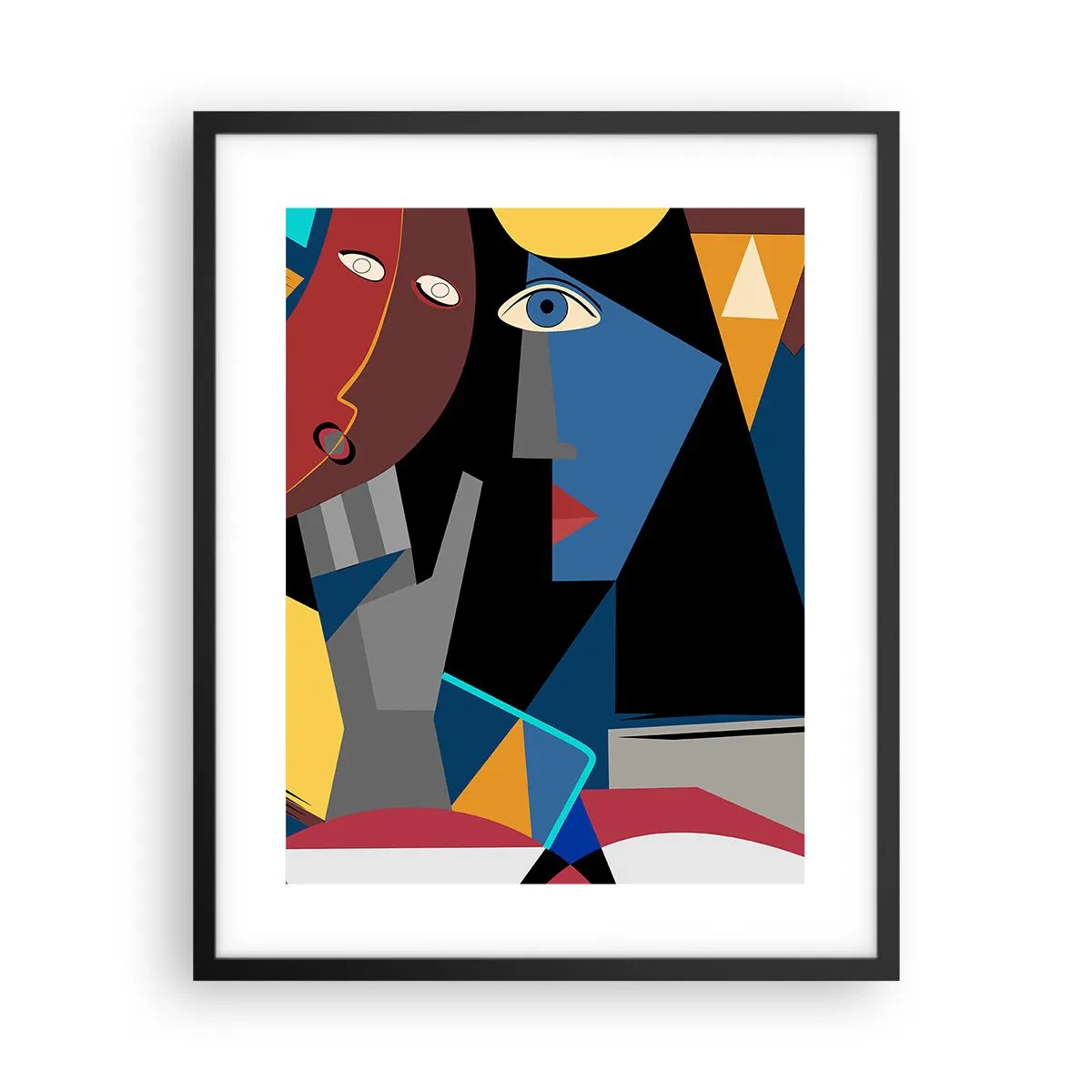 Poster in einem schwarzem Rahmen - Gespräch zwischen Kubisten - 40x50 cm