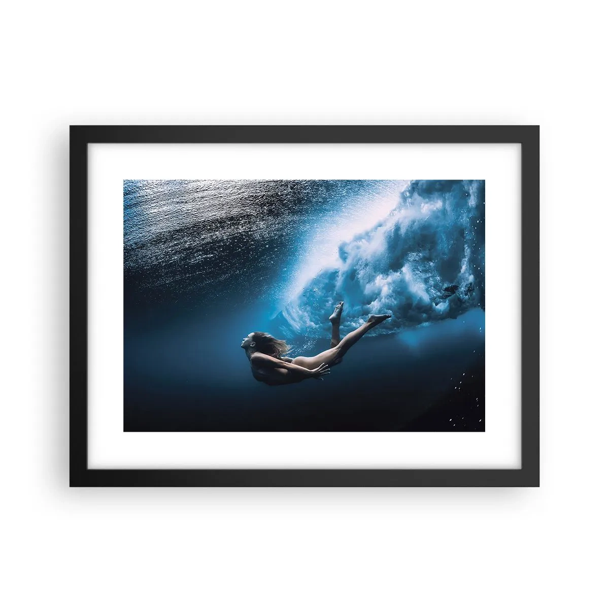 Poster in einem schwarzem Rahmen - Moderne Meerjungfrau - 40x30 cm