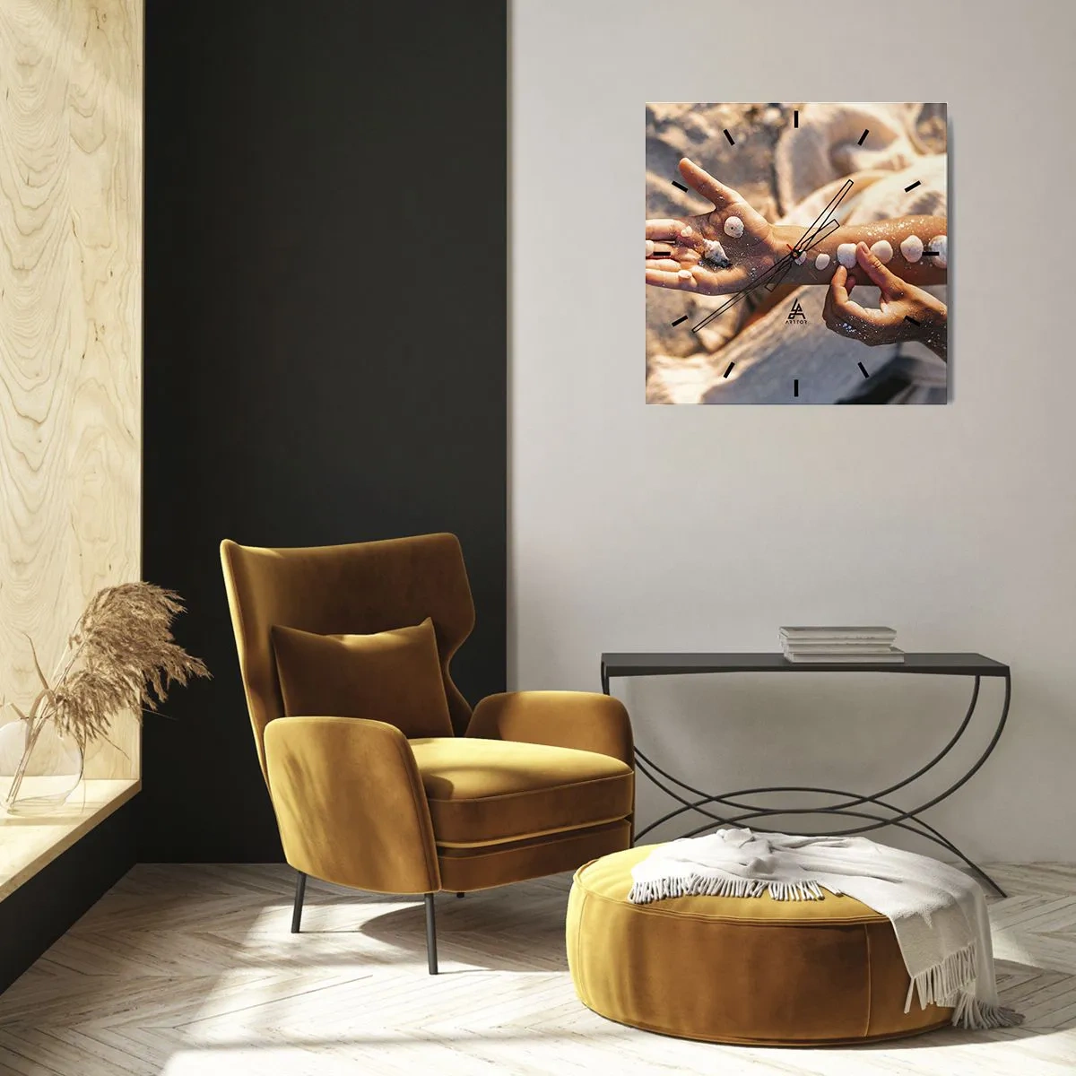 Wanduhr - Glasuhr - Schönheit an Ihren Fingerspitzen - 40x40 cm